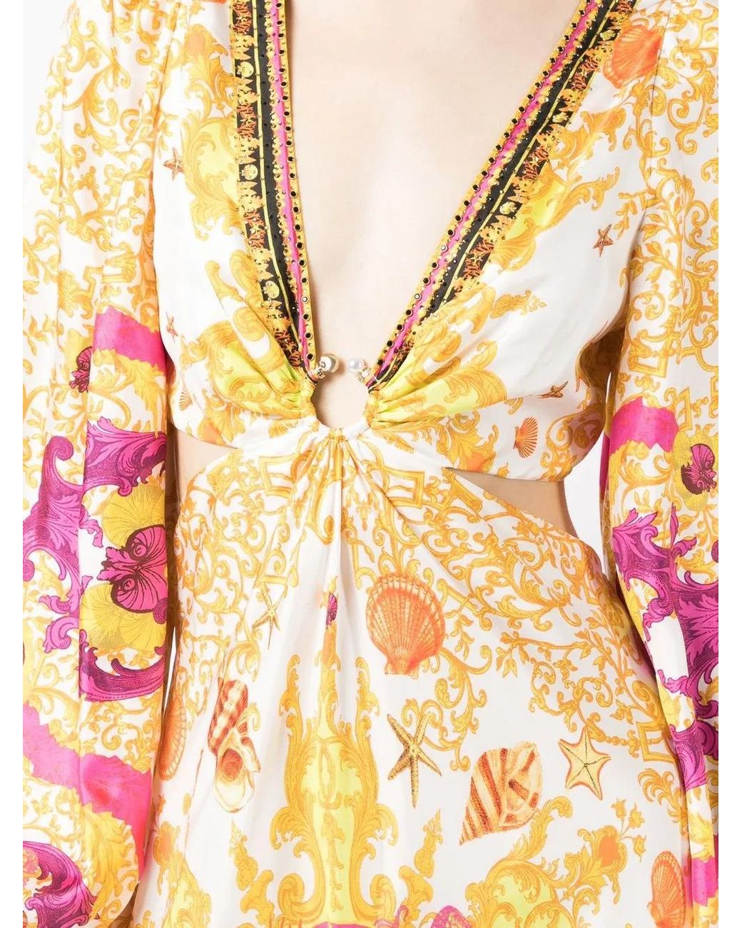 Camilla White Ring-Detal Cut Out Maxi Dress