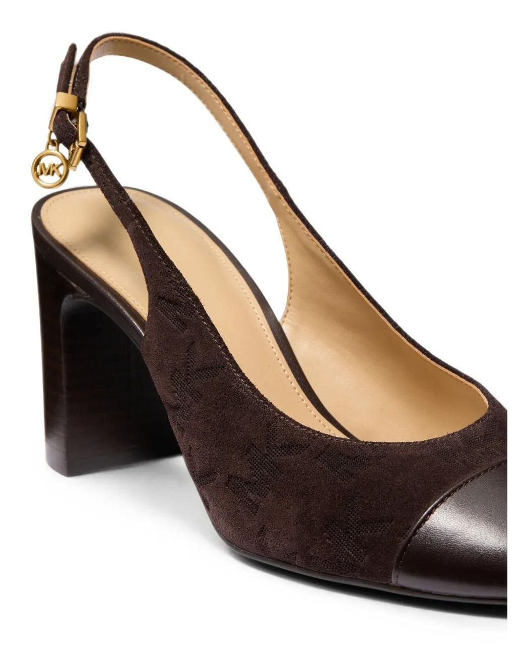 Michael Kors Brown Piper Flex Suede Slingback Pumps