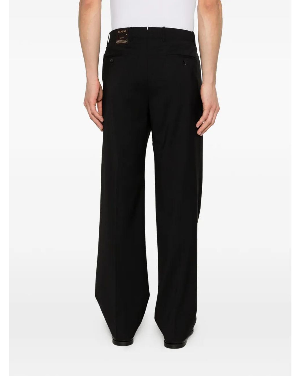 Incotex Black Pleated Trousers for men