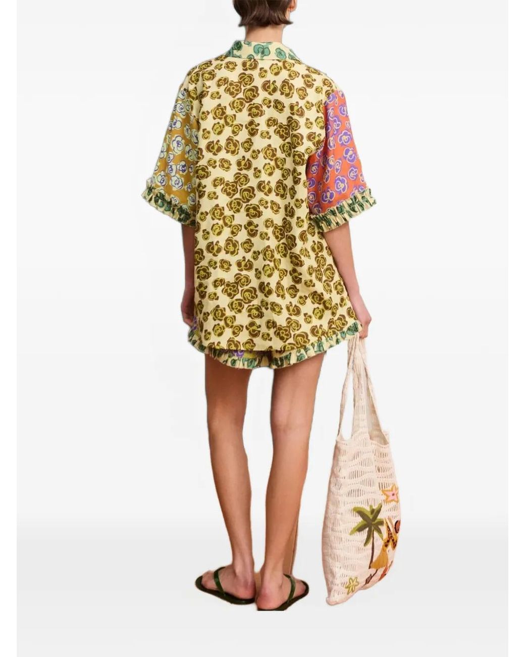 ALÉMAIS White Patty Spliced Shorts