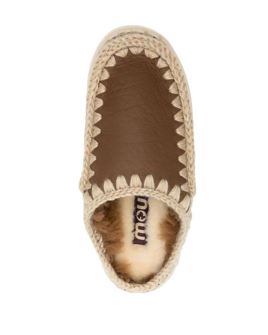 Mou Brown Leather Slippers