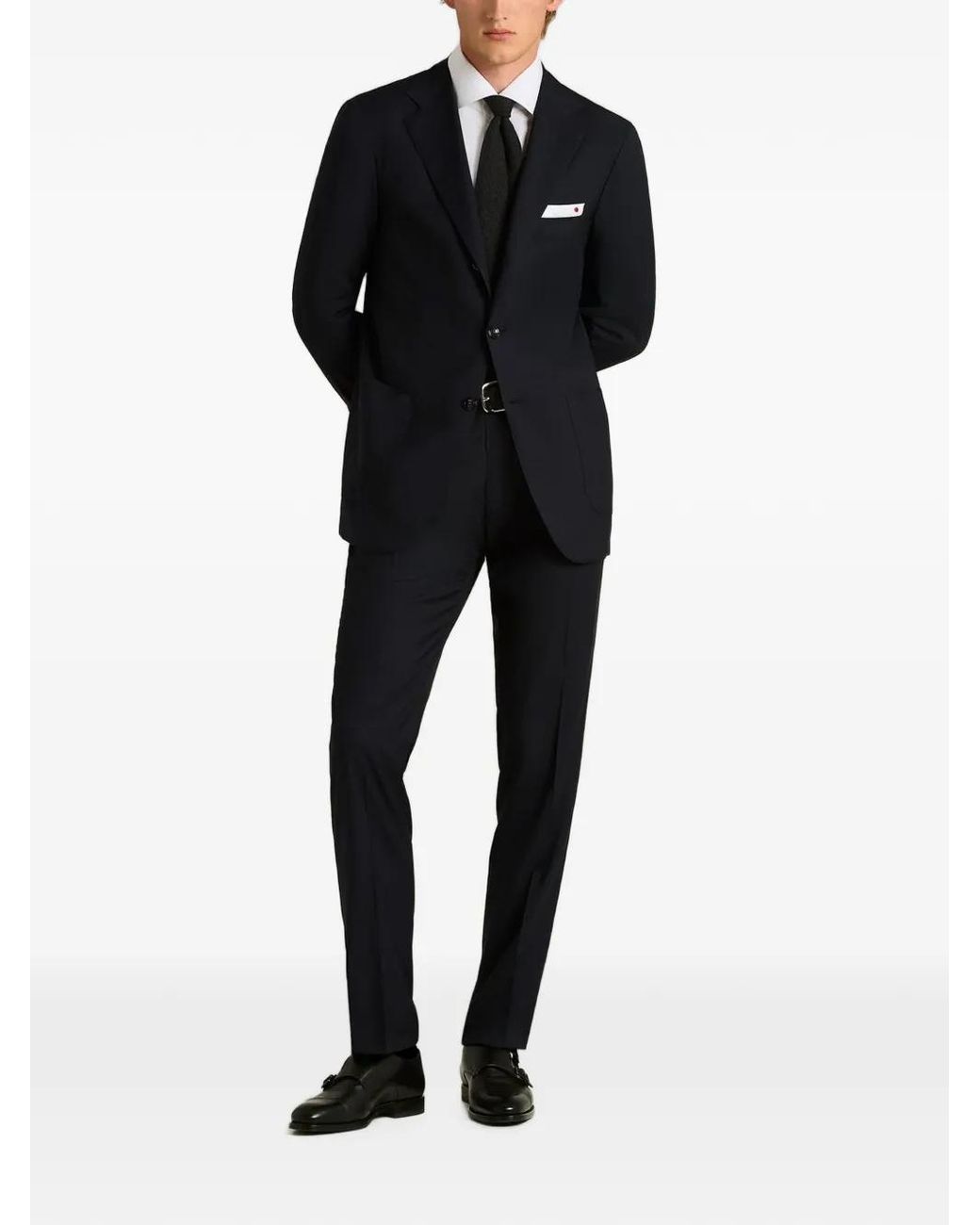 Corbata De Punto A Mano Kiton de hombre de color Black