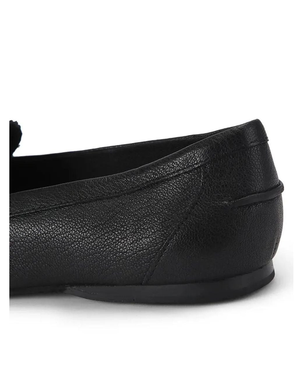 Kurt Geiger Black Eagle-Plaque Leather Loafers