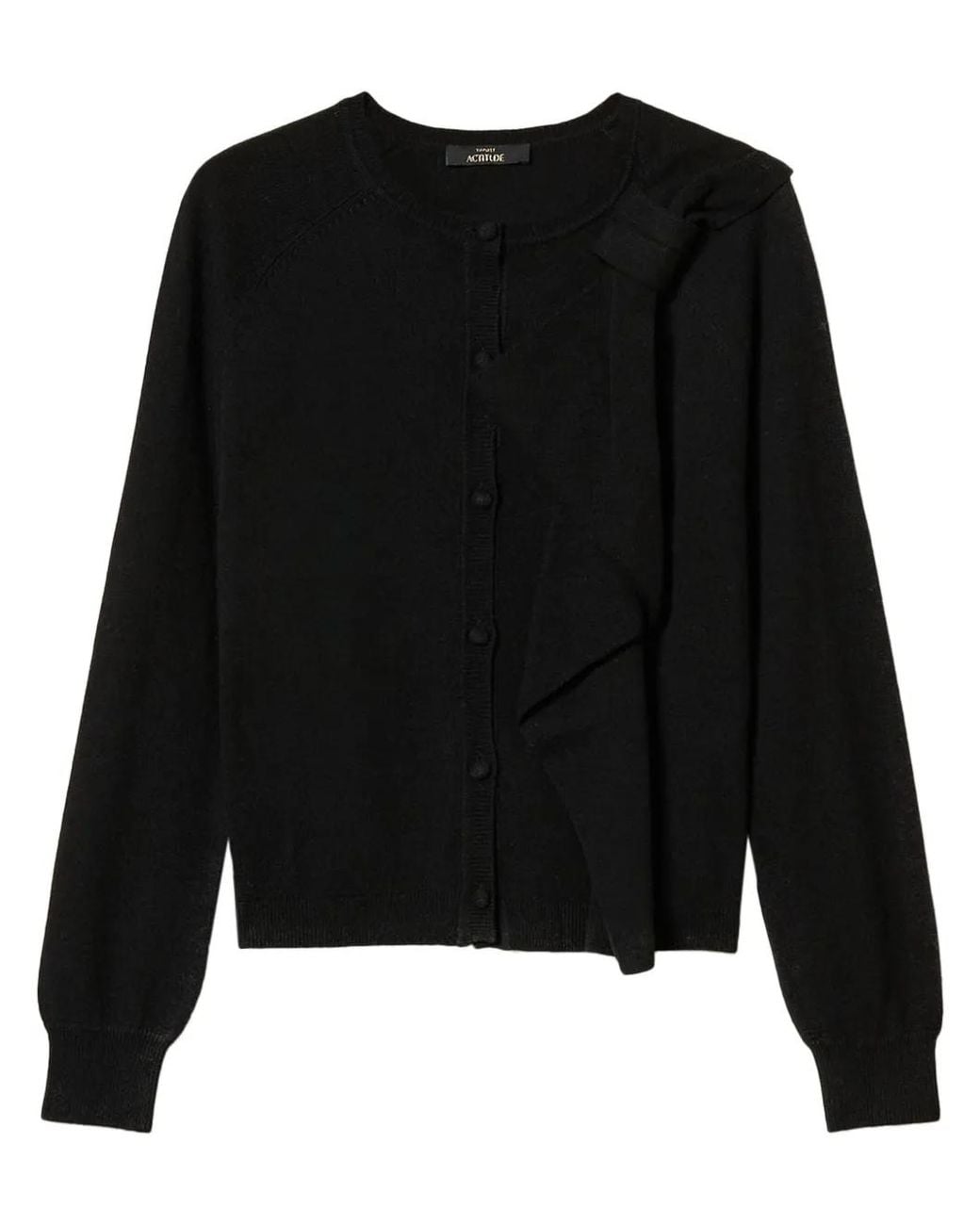 Twinset Black Bow-Detailing Knitted Cardigan