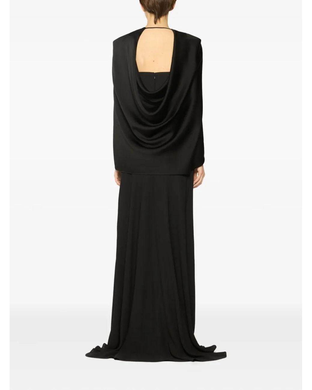 Genny Draped Cape in Black | Lyst