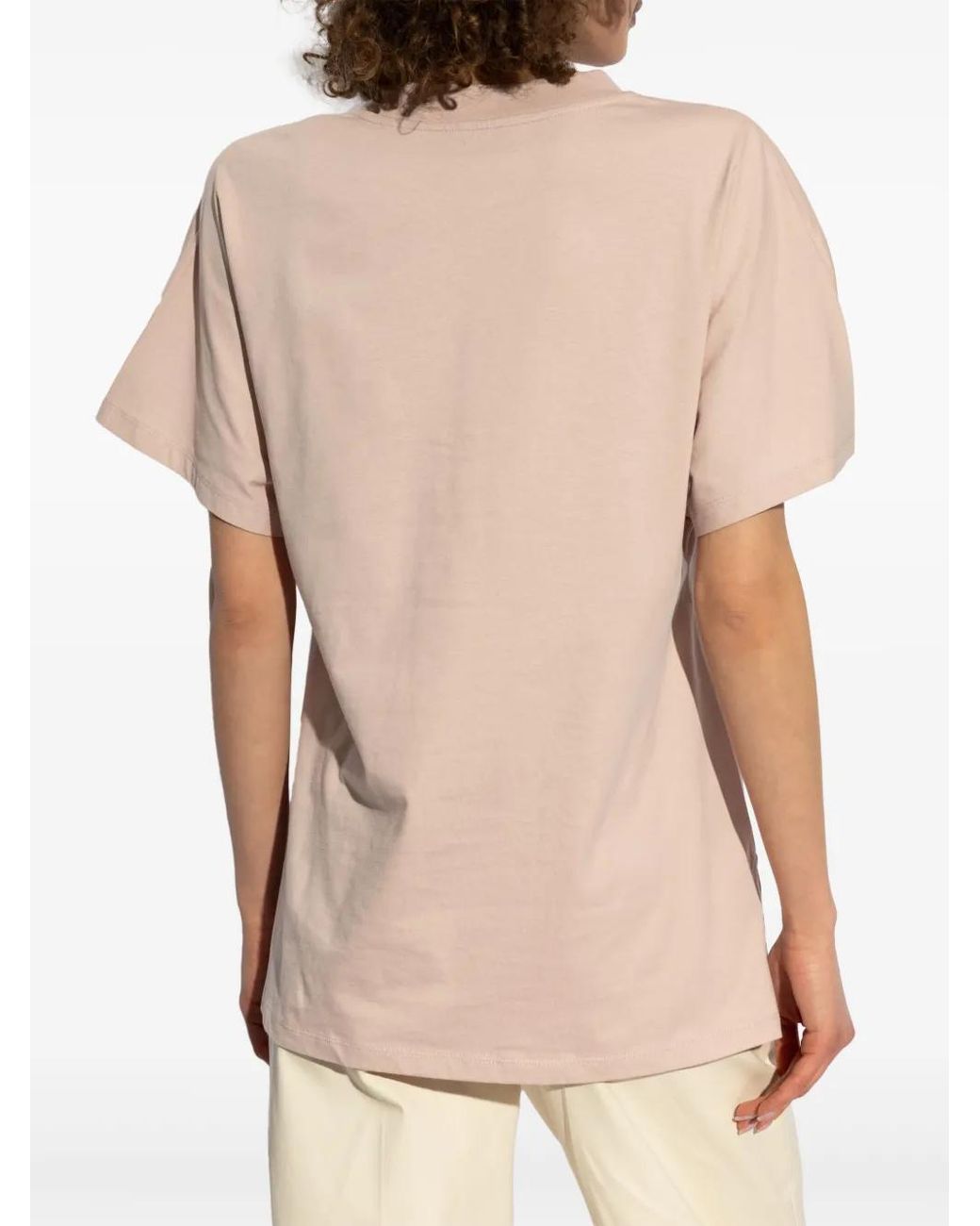 Moncler Natural T-Shirt With Embroidered Logo