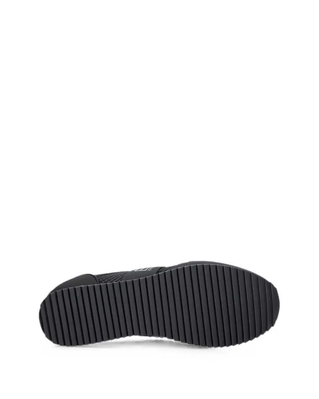 EA7 Black Logo-Print Mesh Sneakers