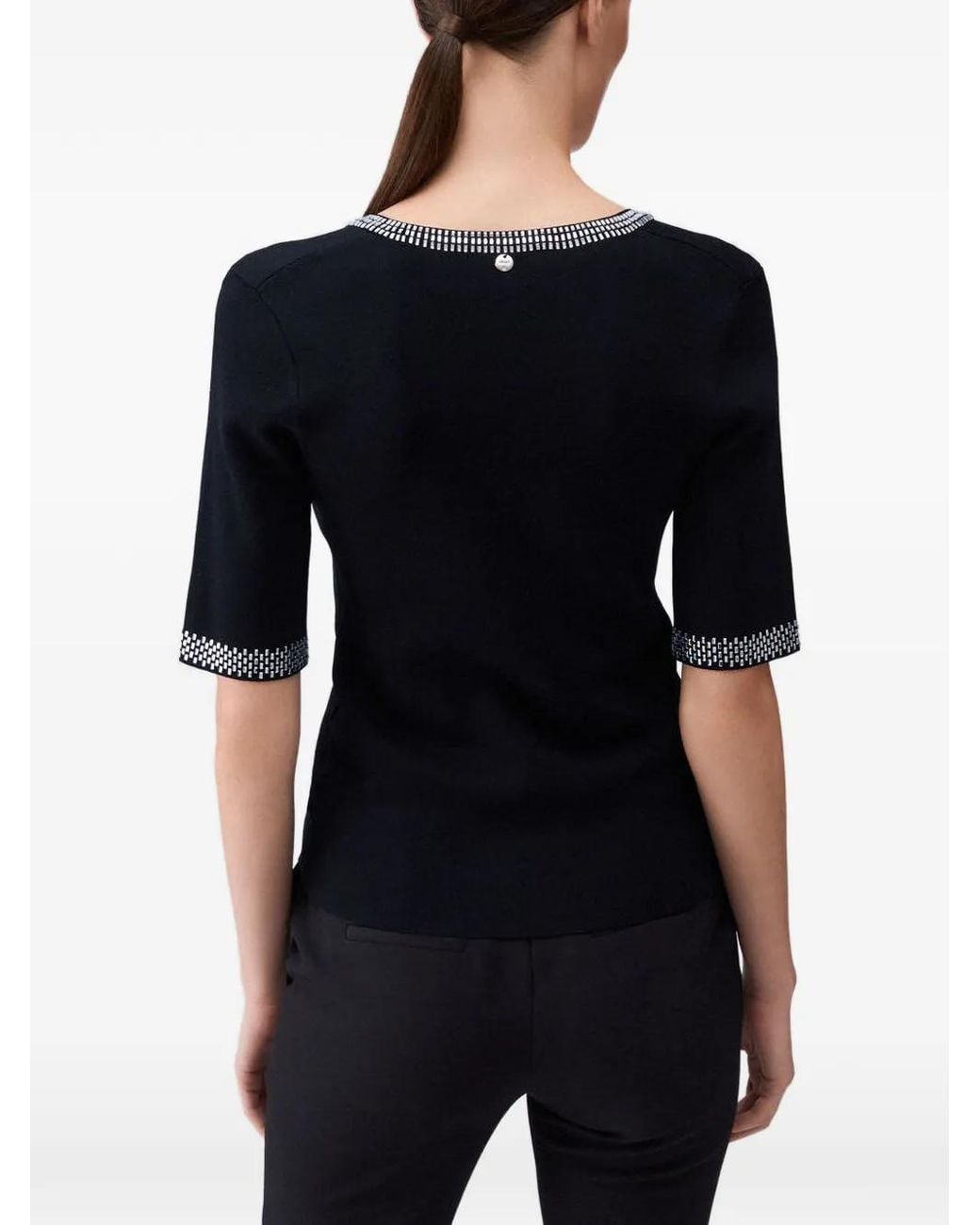 Liu Jo Black Short Sleeves Sweater