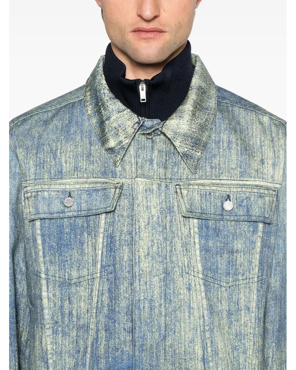 CAMPERLAB Blue Printed Denim Jacket