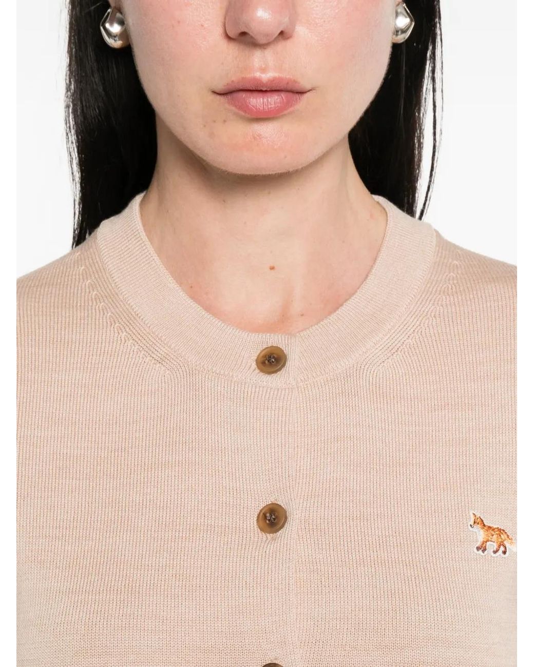 Maison Kitsuné Pink Baby Fox Wool Cardigan