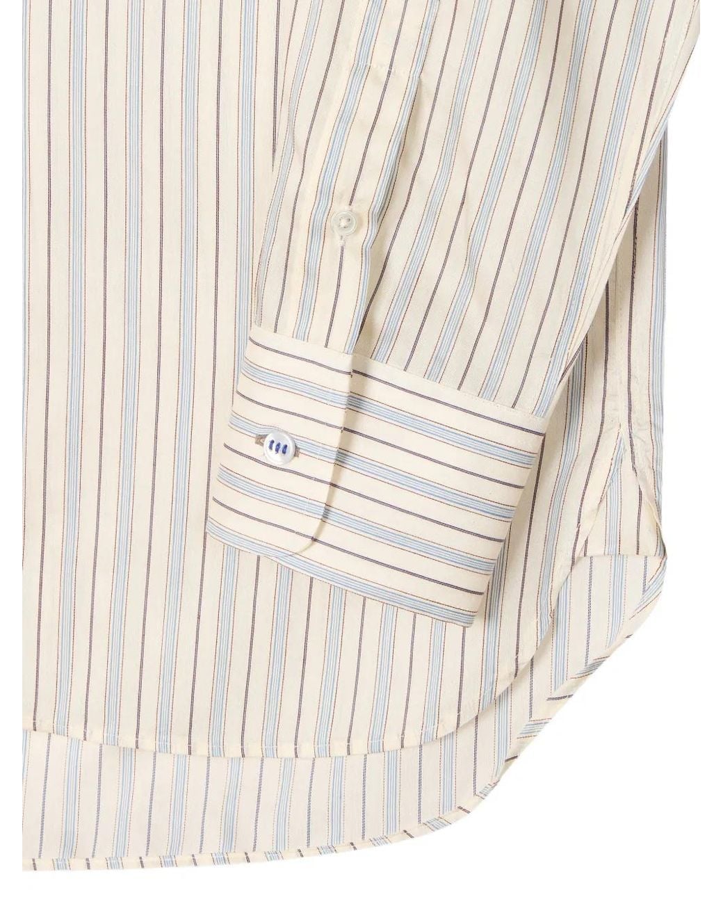 Paul Smith White Regular-Fit Ecru And Stripe Lyocell-Silk Shirt for men