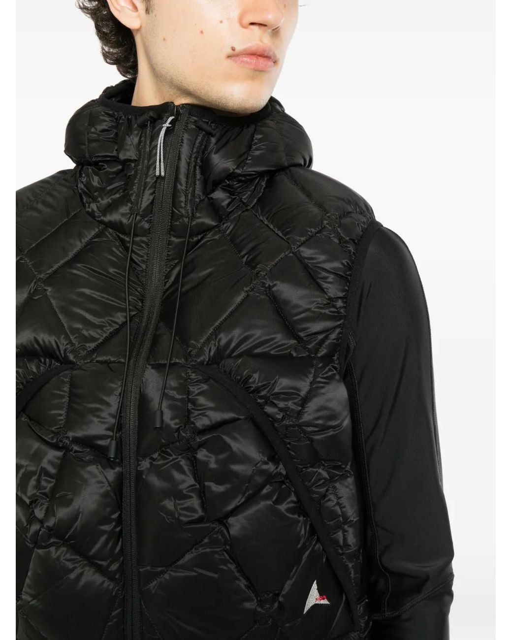 Roa Black Nuna 800 Fill Power Hooded Down Vest Jacket