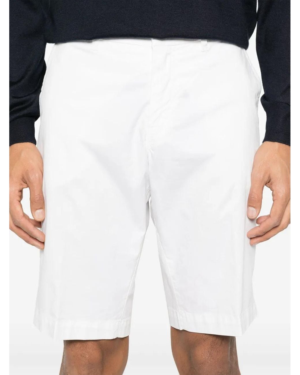 Fay Twill Chino Shorts in het White voor heren