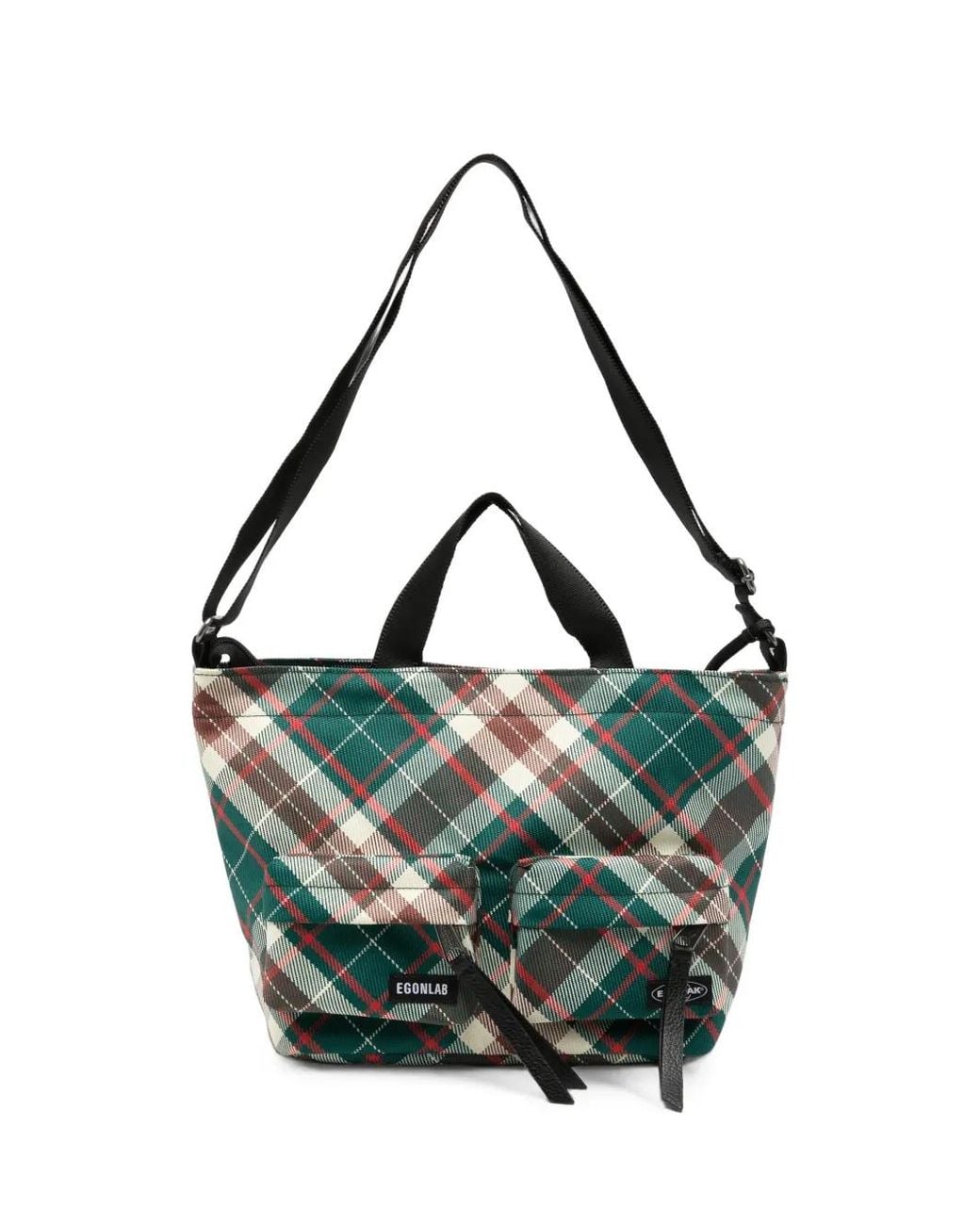 Eastpak Green Small Egon Check Tote Bag