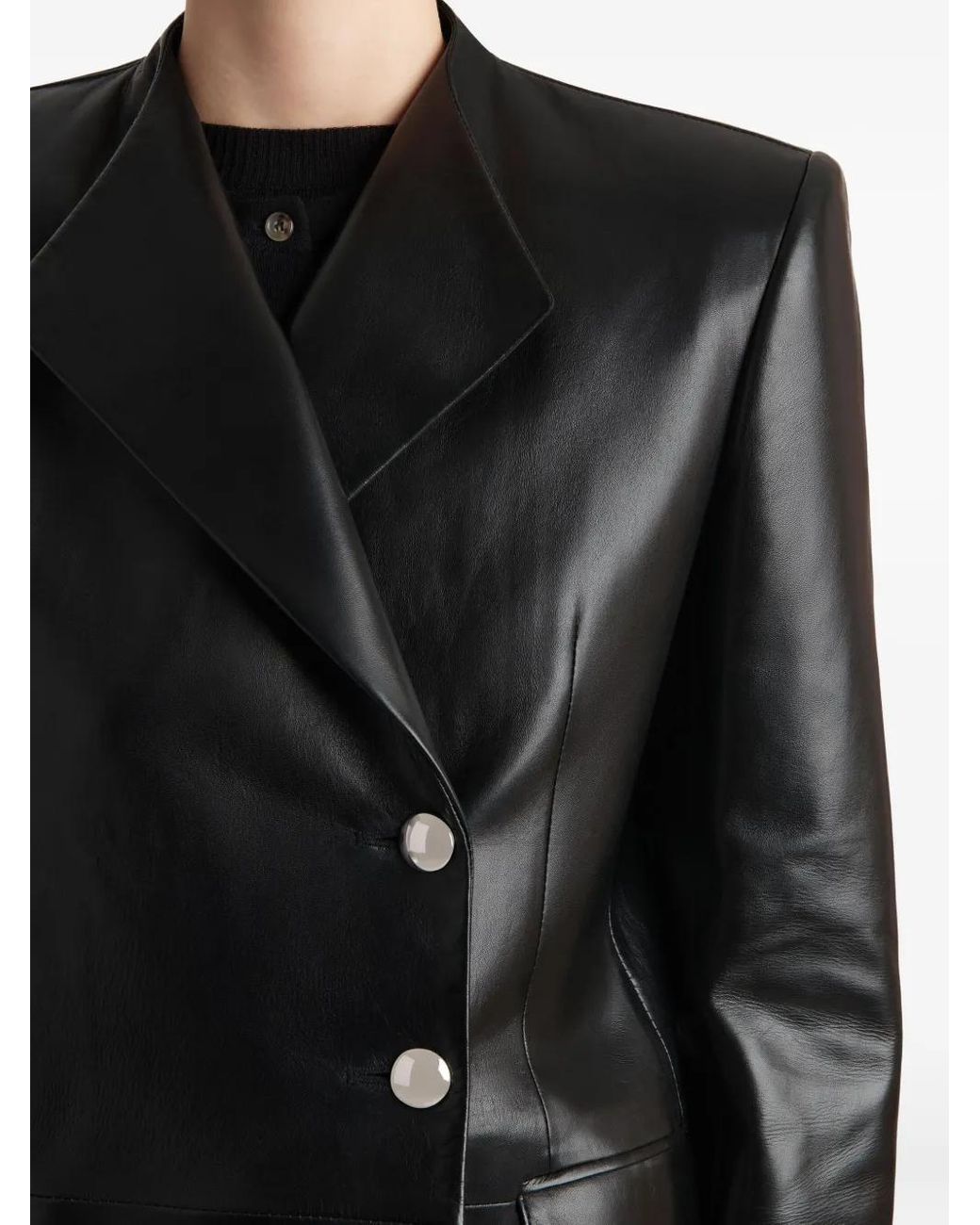 Khaite Black Button Lambskin Jacket