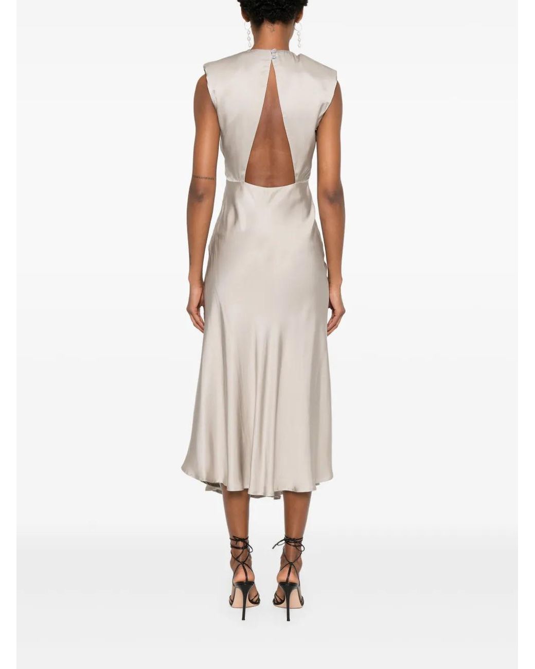Akep White Satin Dress