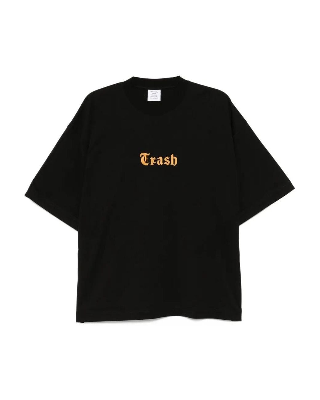 Vetements Black Cotton T-Shirt for men