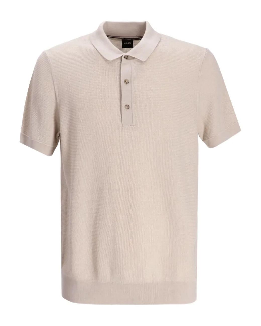 Boss Natural Button-Placket Polo Shirt for men