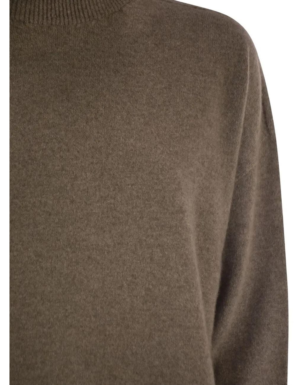 Vanisé Brown Giuly High-Neck Asymmetrical Sweater
