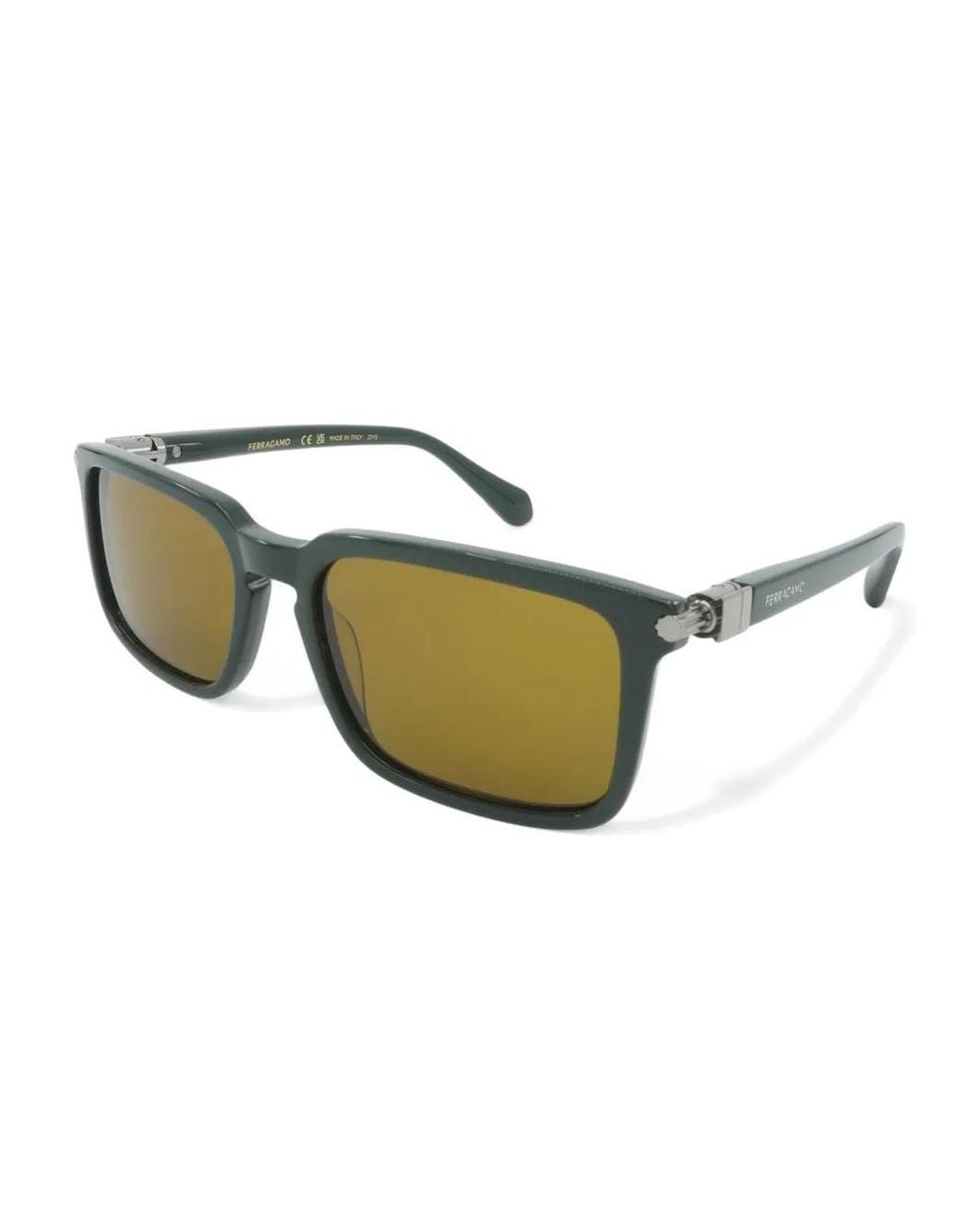 Ferragamo Eyewear Green Rectangle-Frame Sunglasses for men