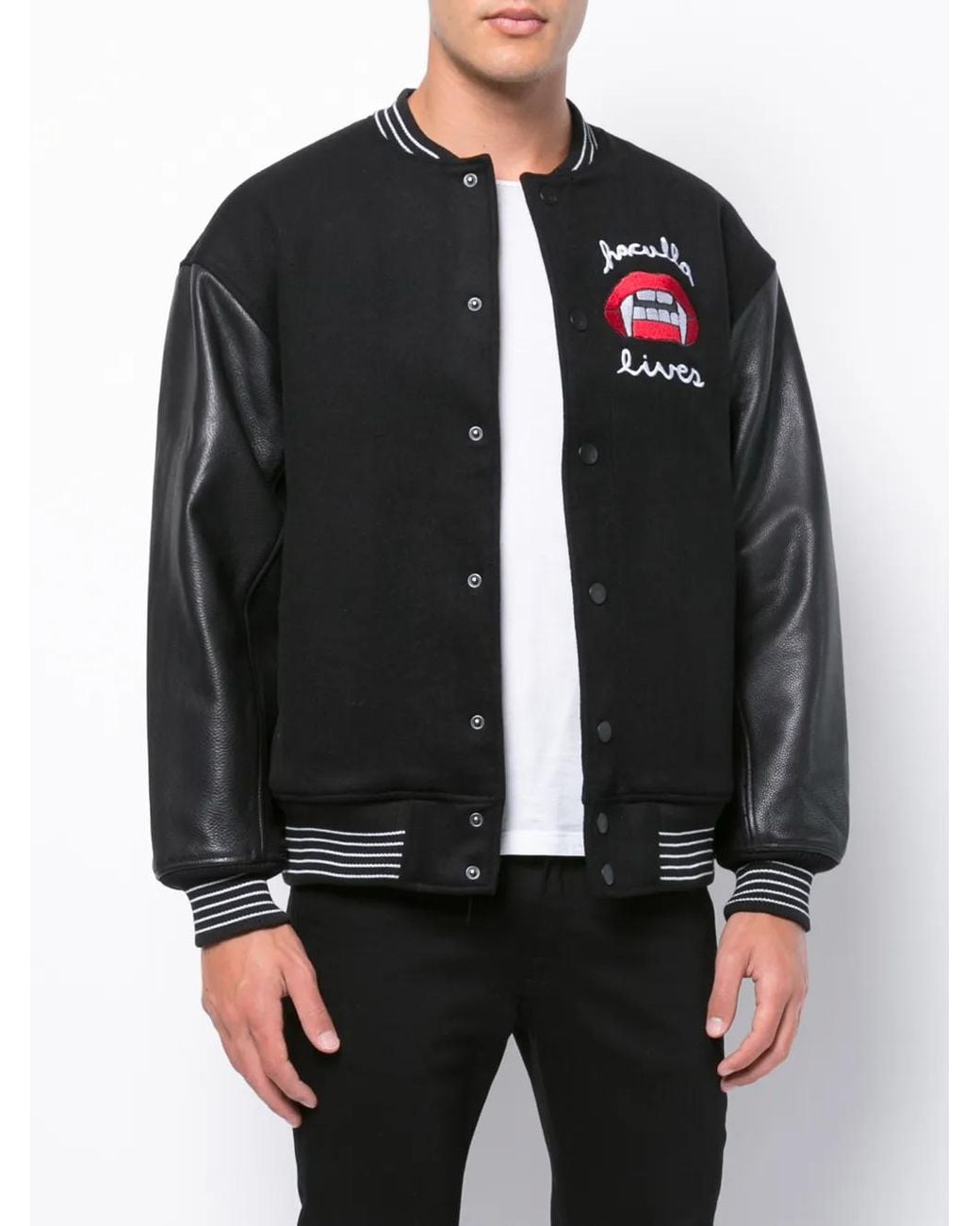Haculla Black Lost Breed Patch Bomber Jacket for men