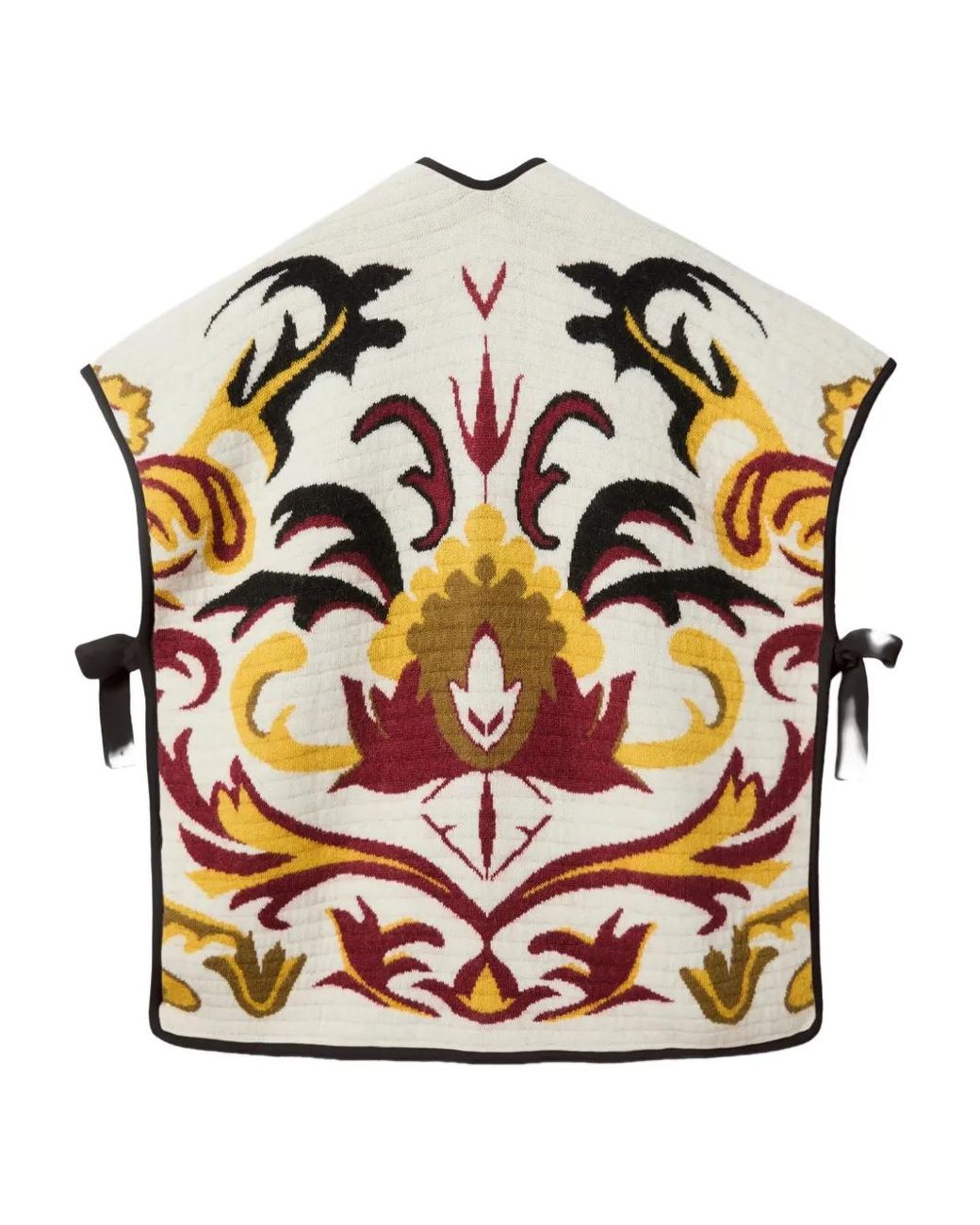 LaDoubleJ Black Floral-Pattern Cape