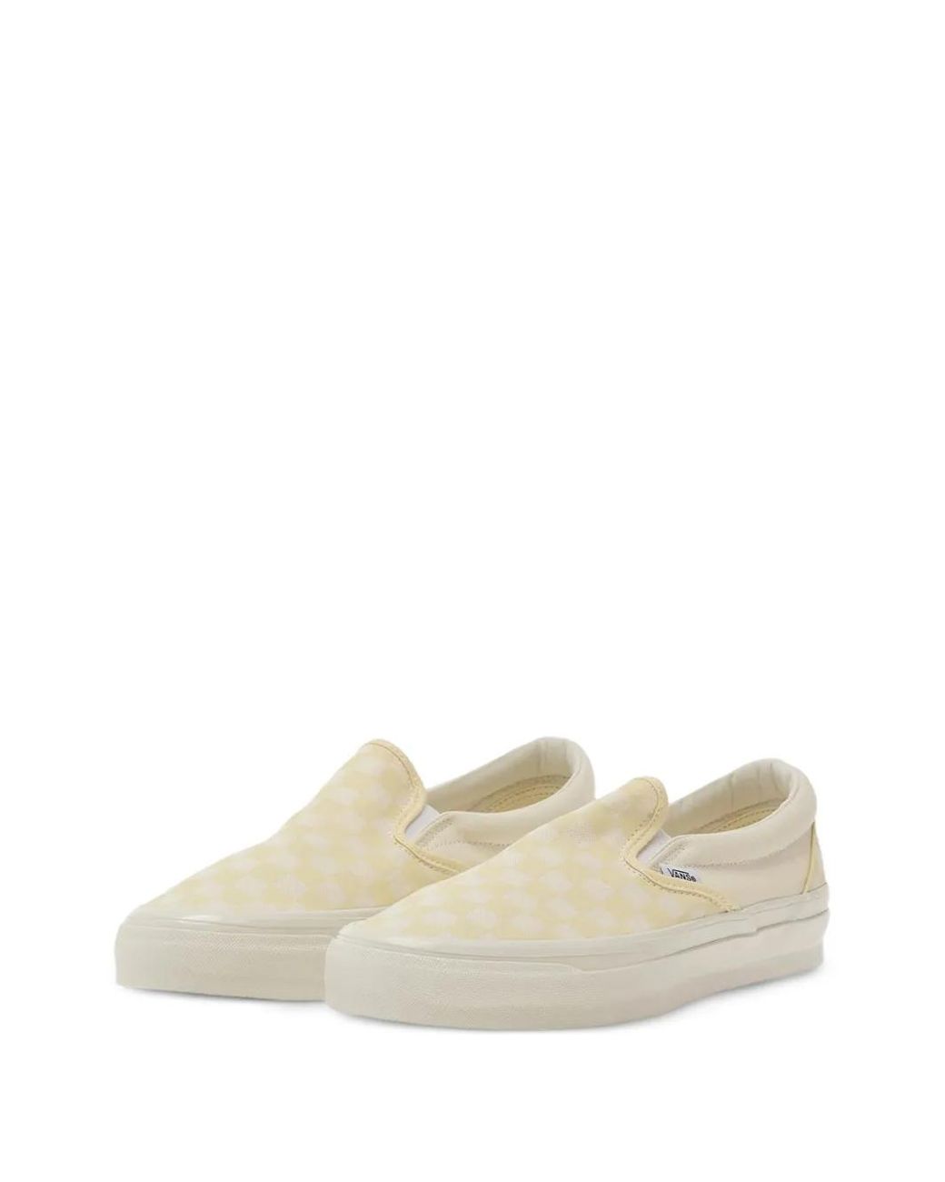 Vans White Checkered Slip On Loafers