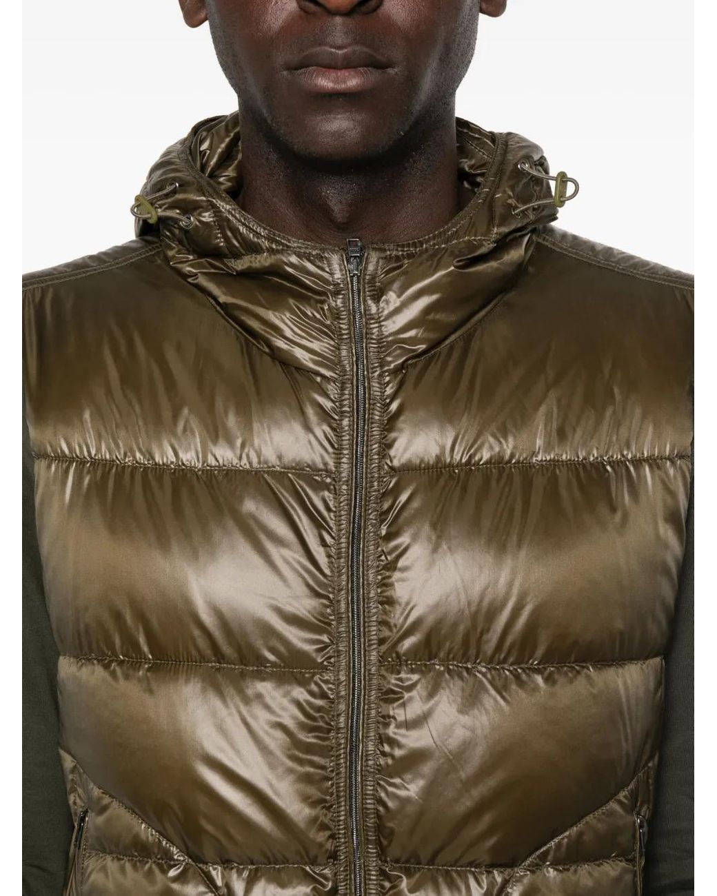 Herno Gray Hooded Quilted Gilet for men