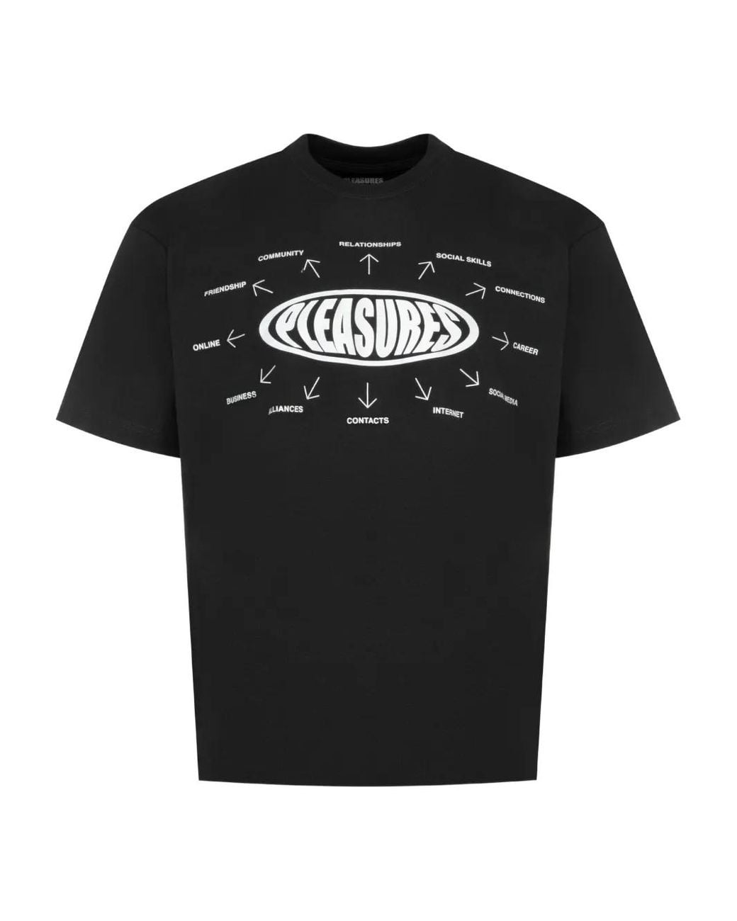 Pleasures Black Logo Overview T-Shirt for men