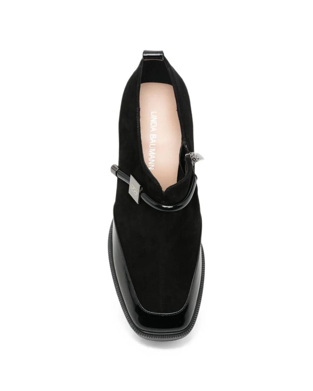 Linda Baumann Black Panelled Block-Heel Pumps
