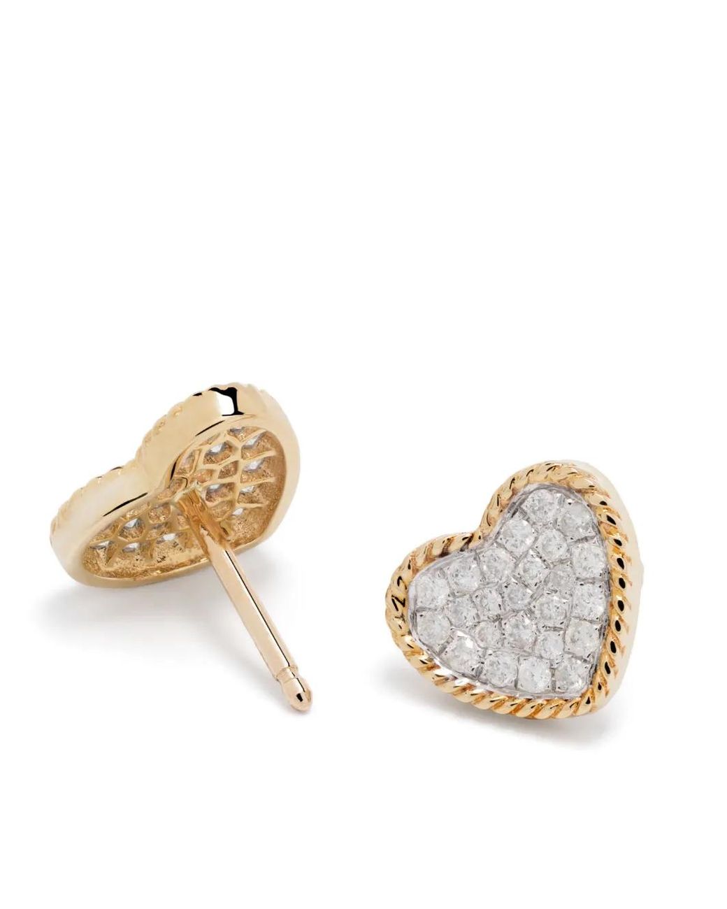 Yvonne Léon White Baby Heart Diamond Stud Earrings