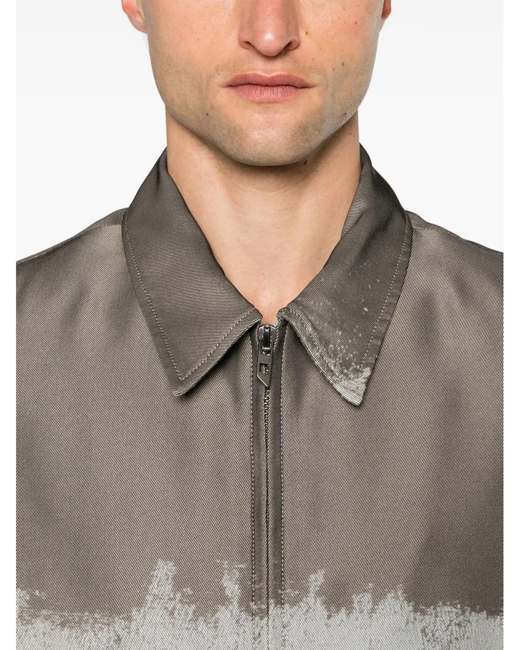 DIESEL Gray J-Pylon Abstract-Pattern Jacket for men