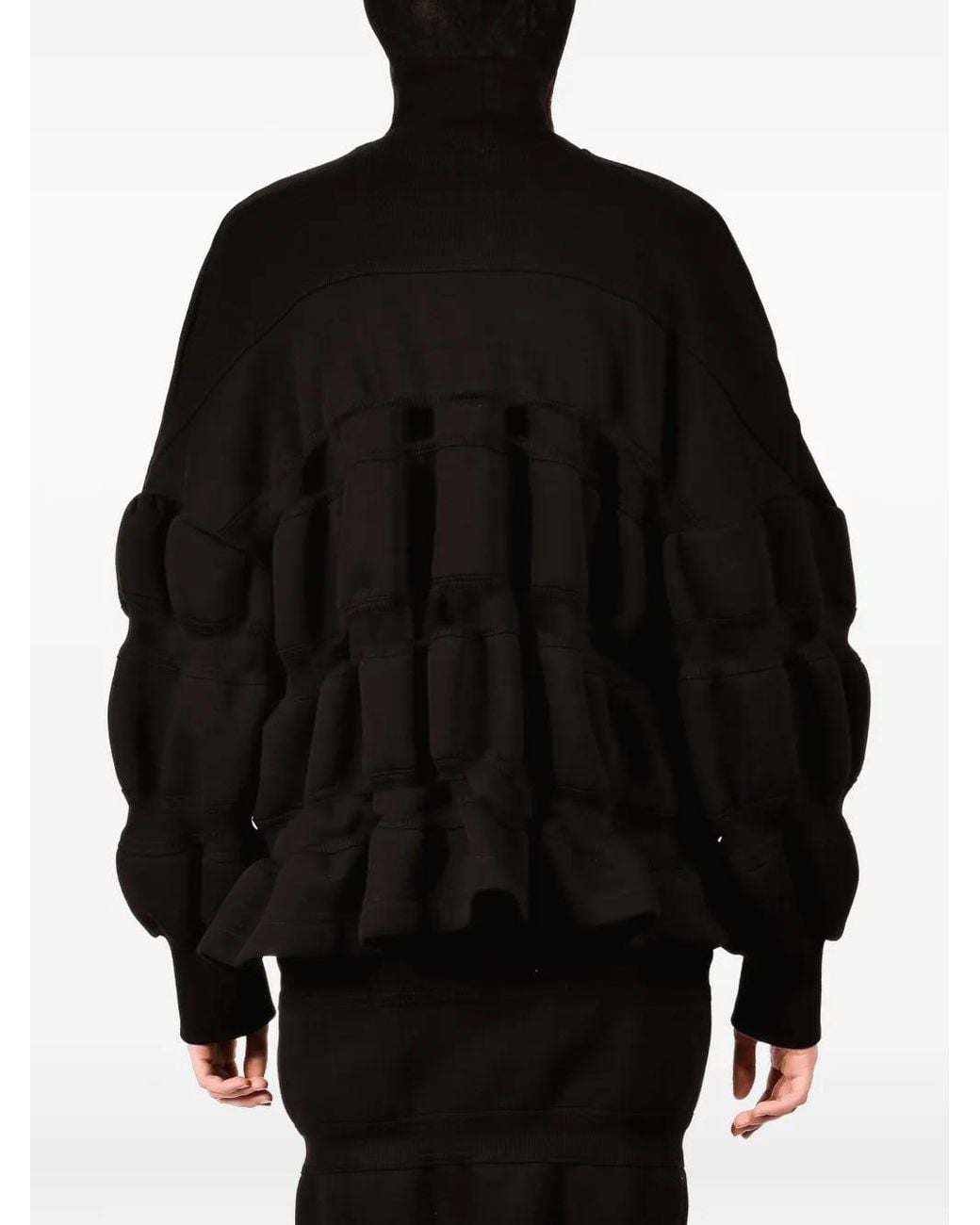 Ioana Ciolacu Black Gerüschtes Sweatshirt mit Stehkragen