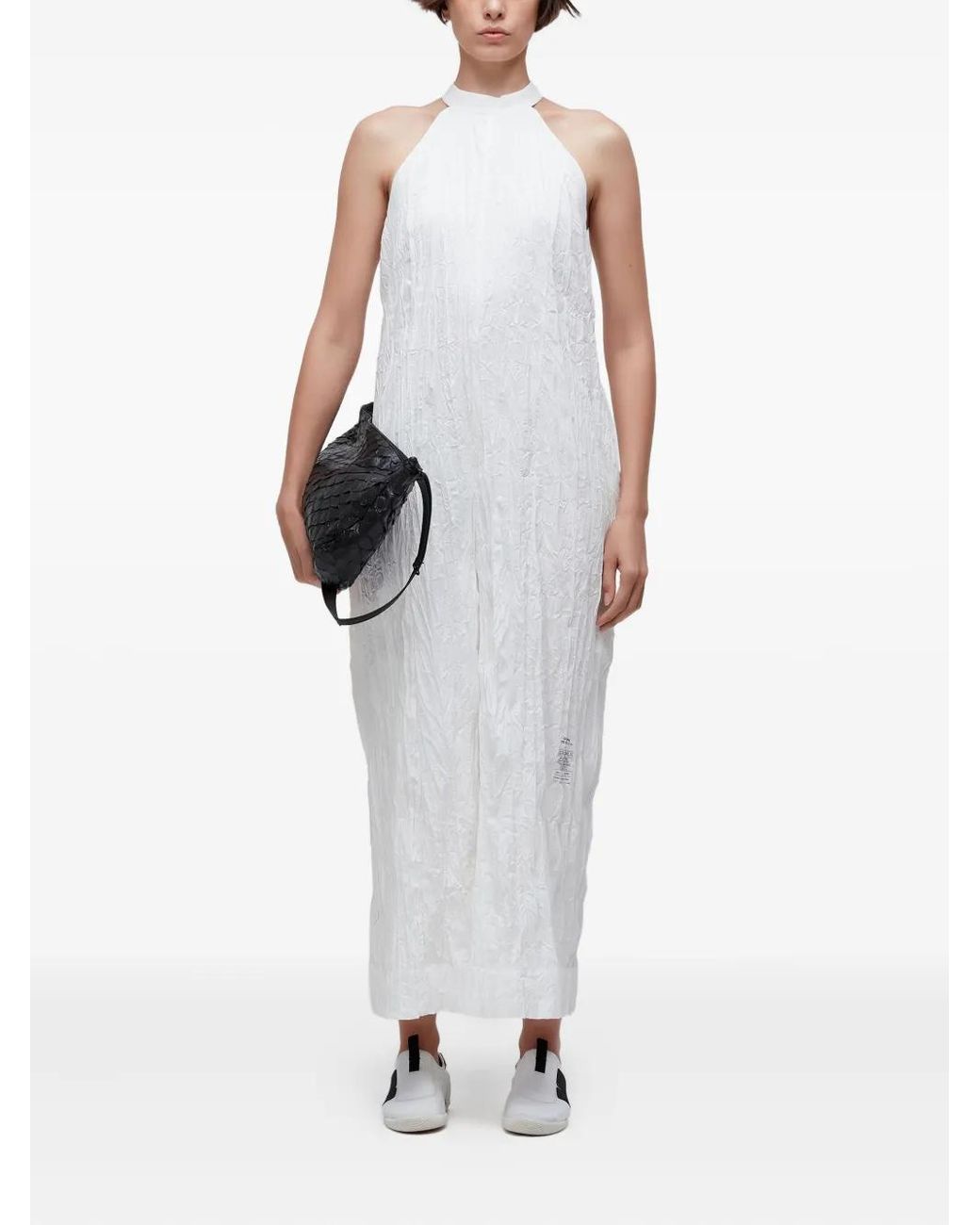 Osklen White Halter-Neck Wrinkle Jumpsuit