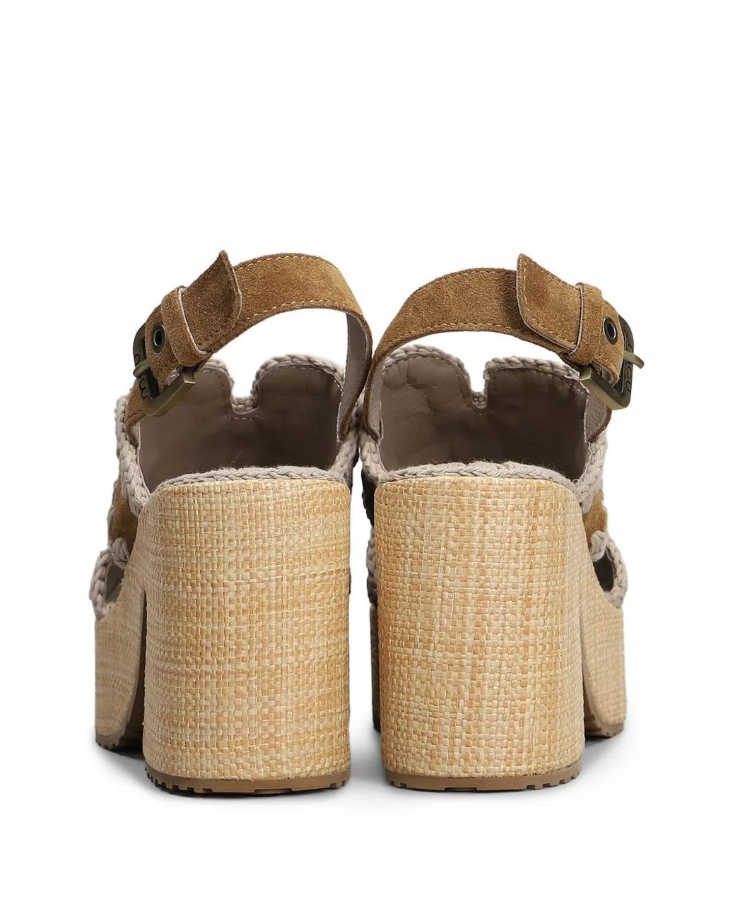 Mou Metallic 100Mm Raffia Platform Sandals