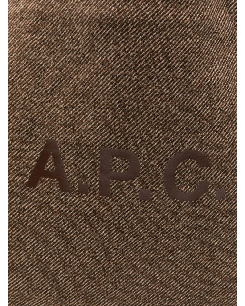 A.P.C. Brown Ninon Logo-Print Tote Bag for men