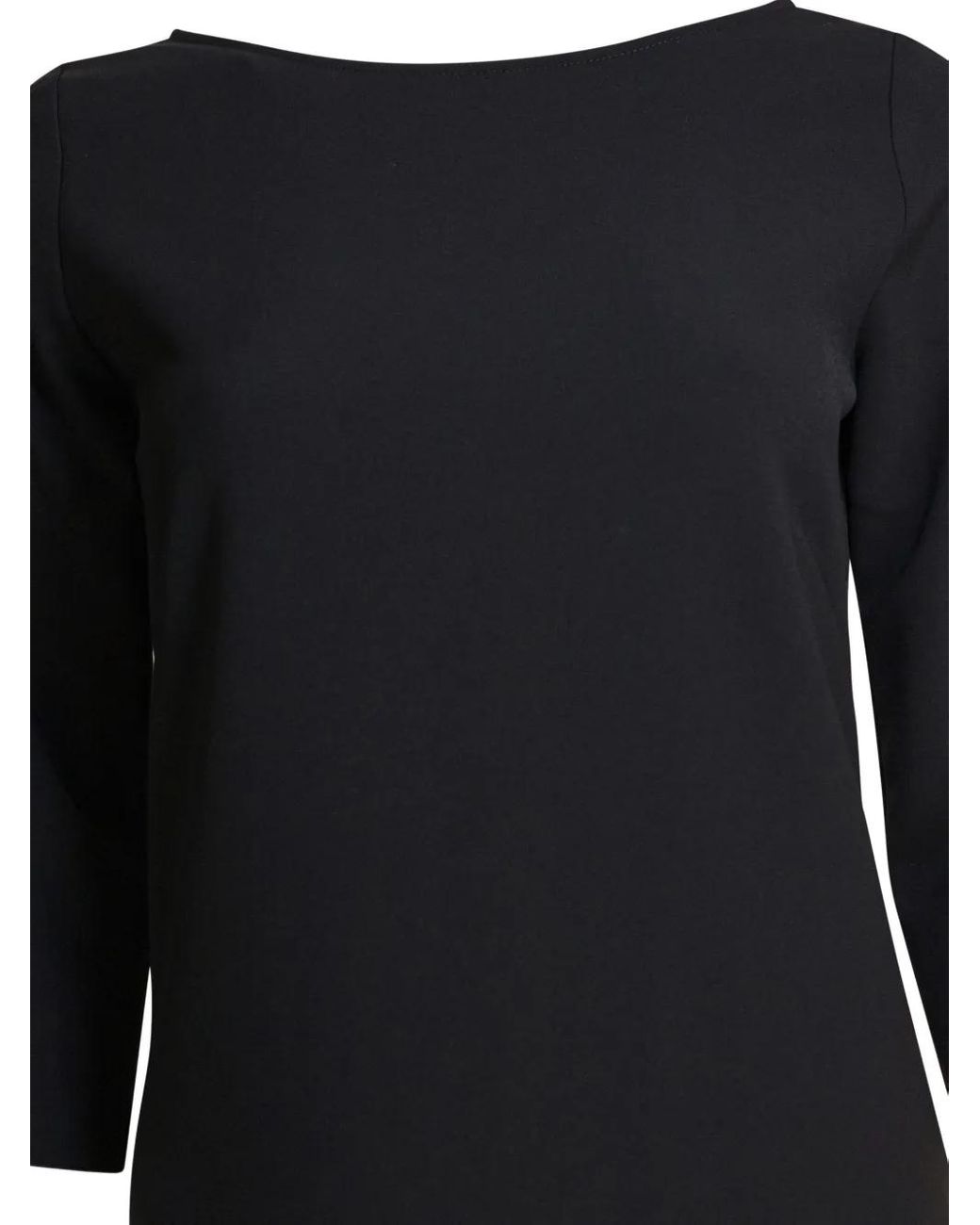 Semler Black Three-Quarter Sleeve Boat-Neck Dress