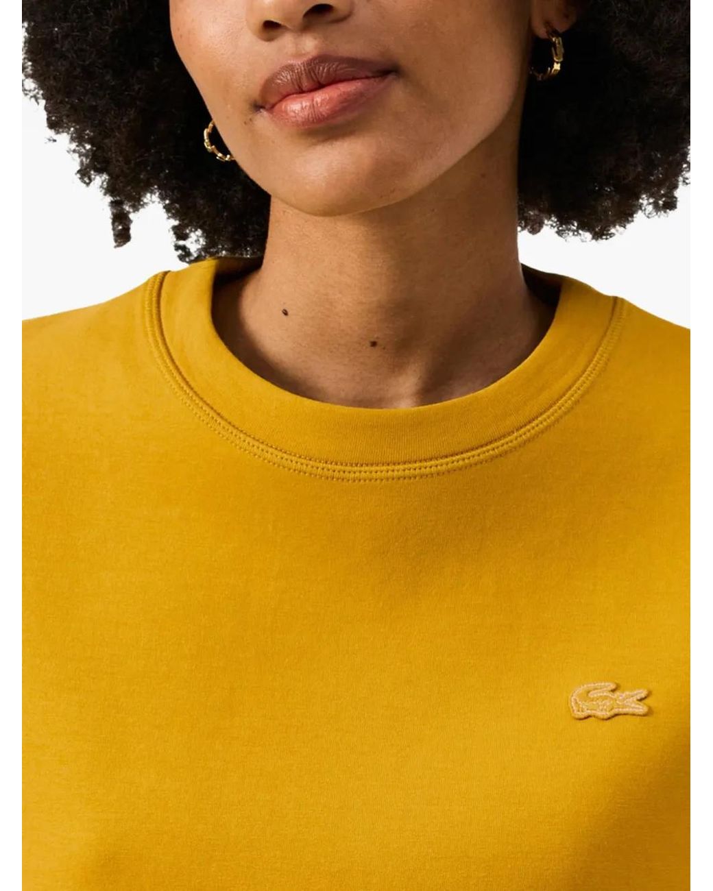 Lacoste Yellow Sweat À Patch Logo