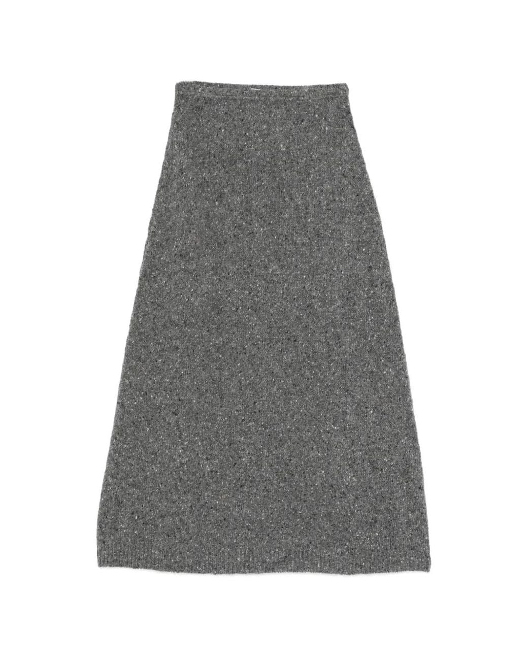 Bruno Manetti Gray Flecked A-Line Midi Skirt
