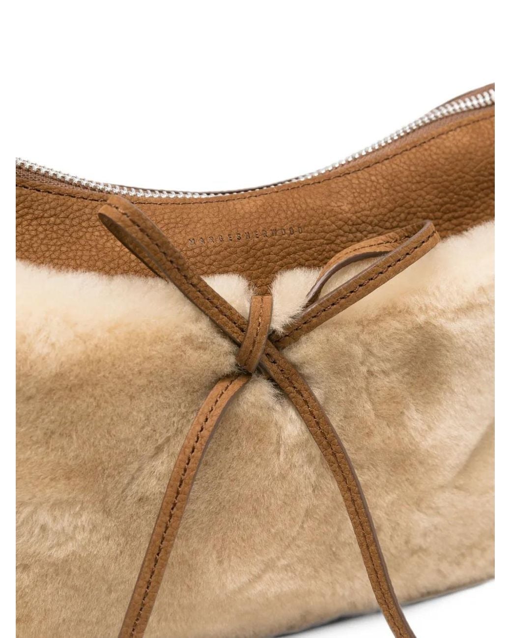 MARGE SHERWOOD Natural Ribbon Bow-Detail Shoulder Bag