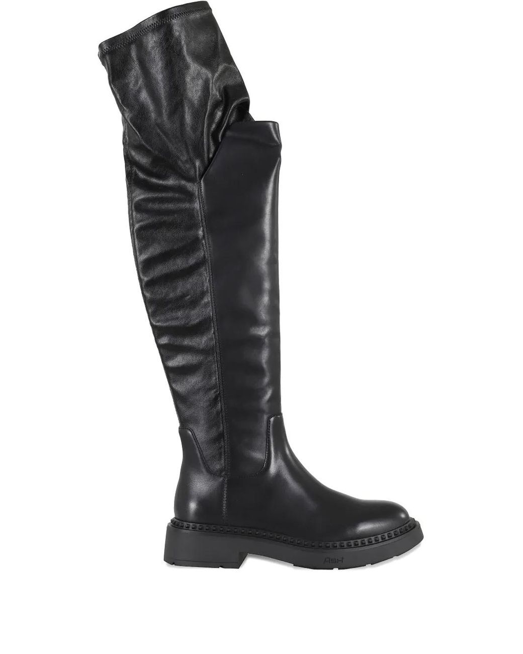 Ash Black Tall Leather Boots