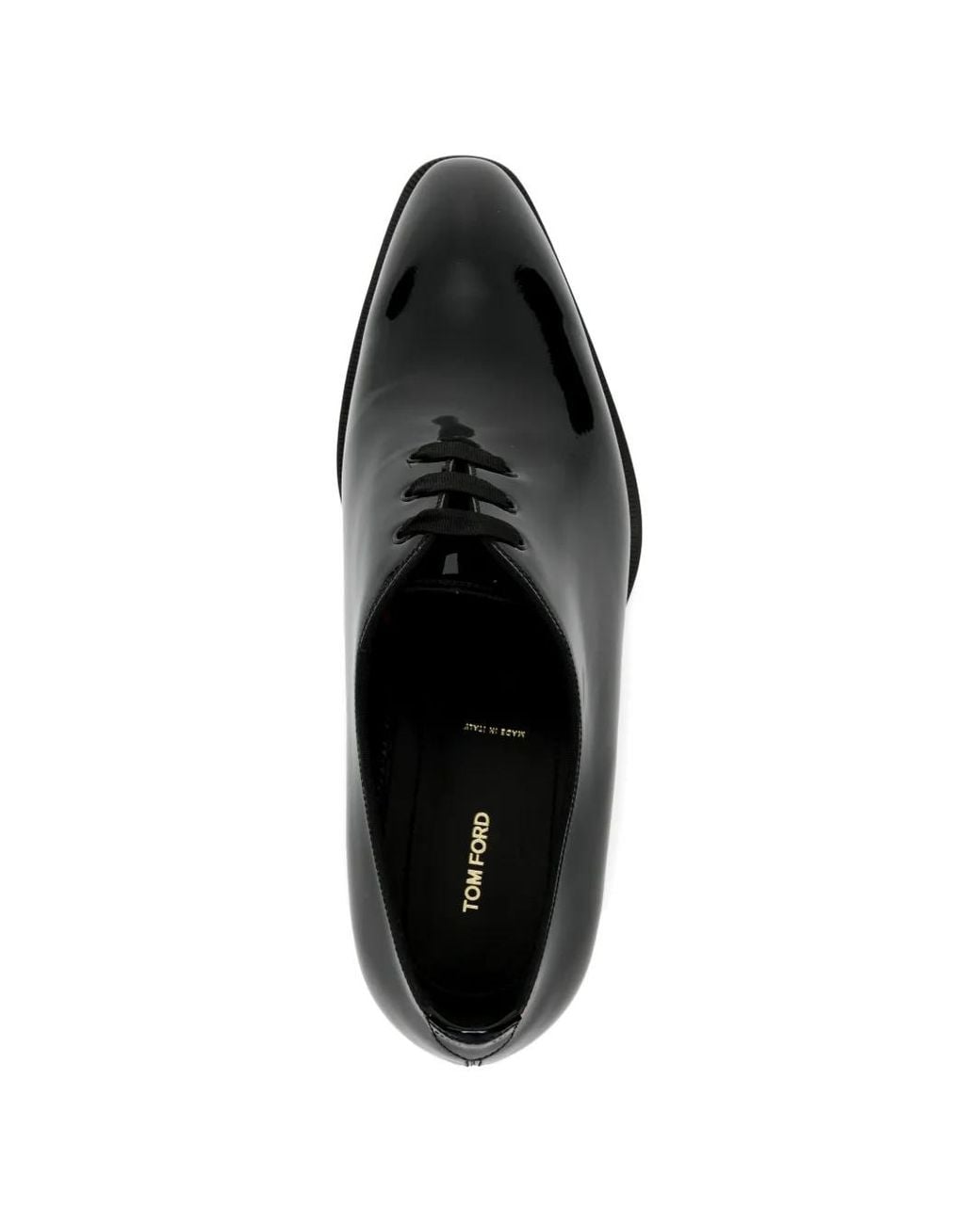 Tom Ford Black Patent Leather Vincent Evening Wholecut Lace Up Shoes for men