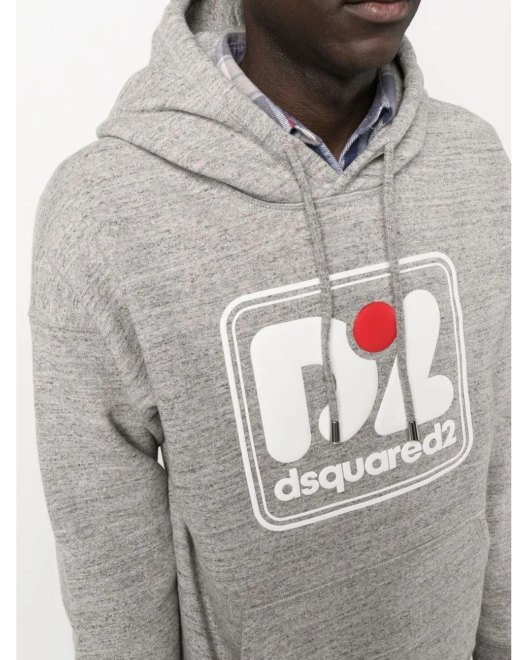 DSquared² Gray Camo Patch Herca Anorak Hoodie for men