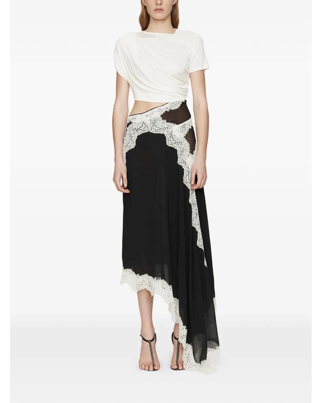 Christopher Esber White Twisted Lace Tee Dress