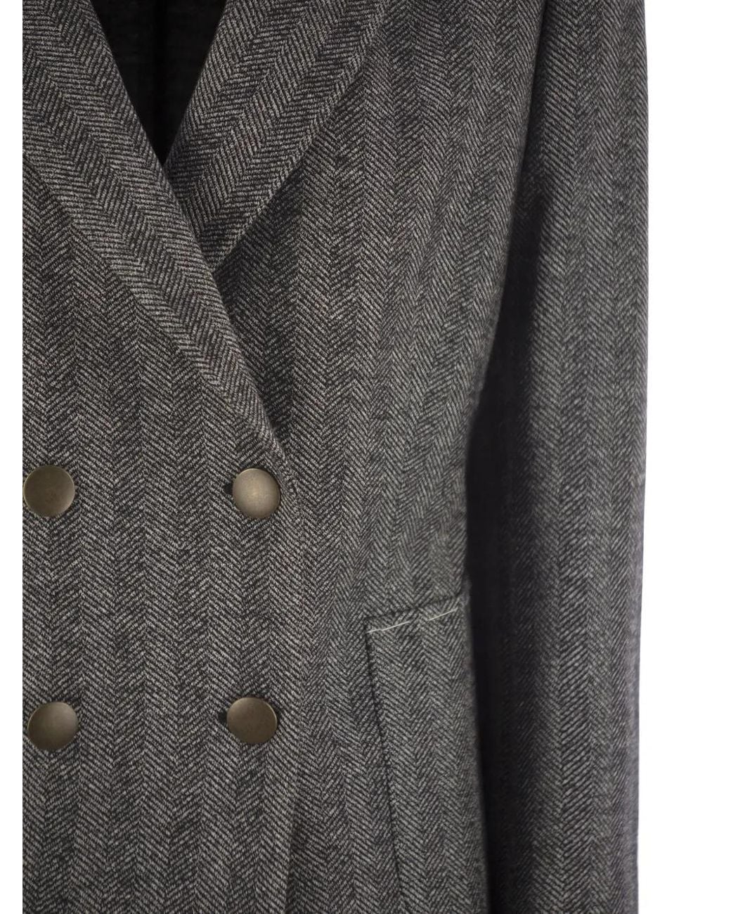 SAULINA Black Assunta Herringbone Blazer
