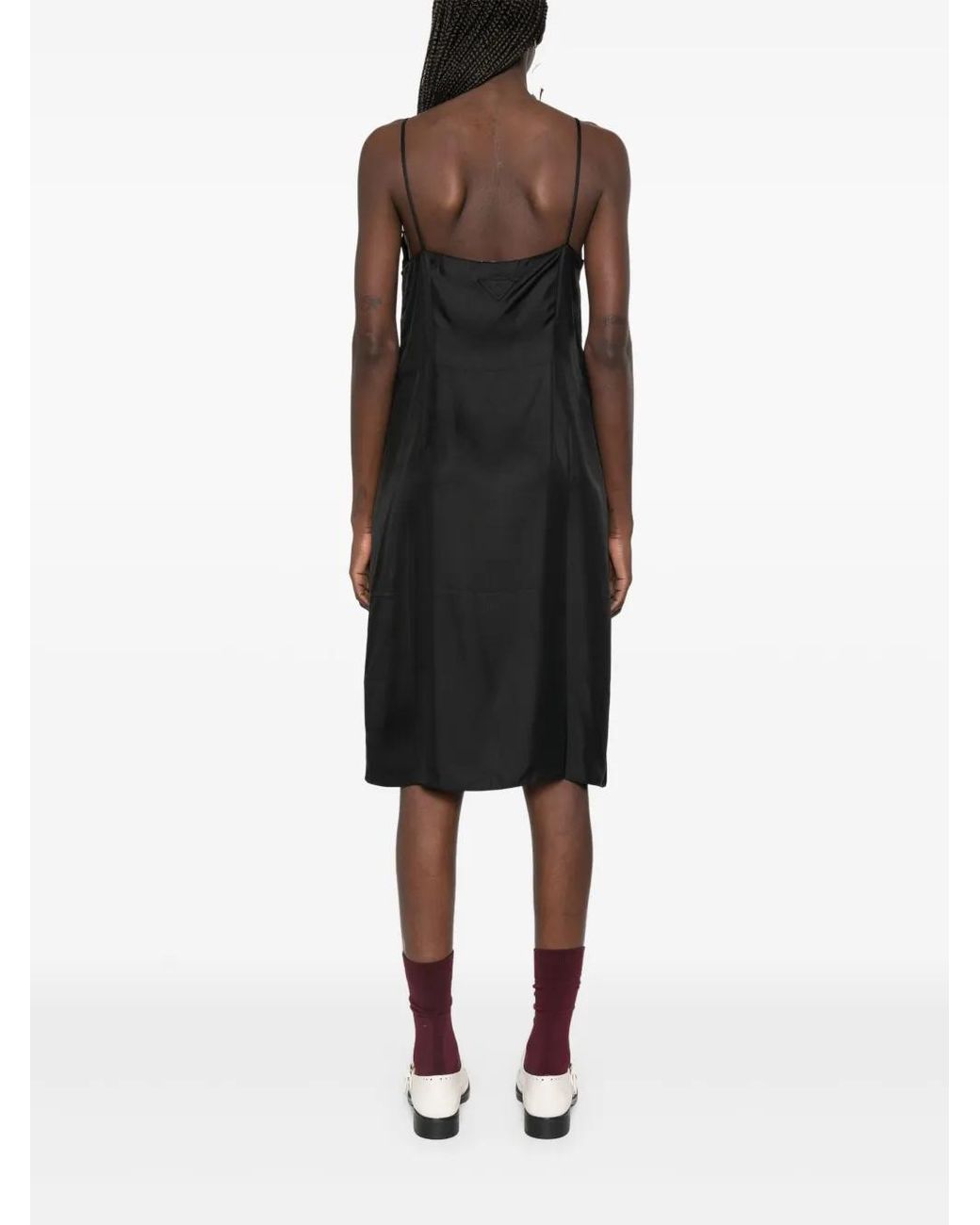 Prada Black Silk Midi Dress