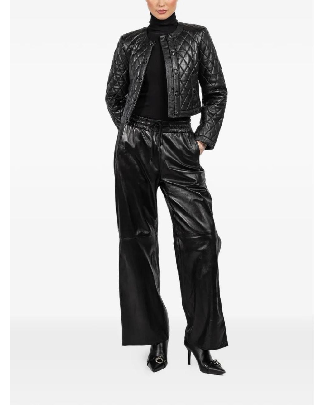 R13 Black Quilted Leather Jacket