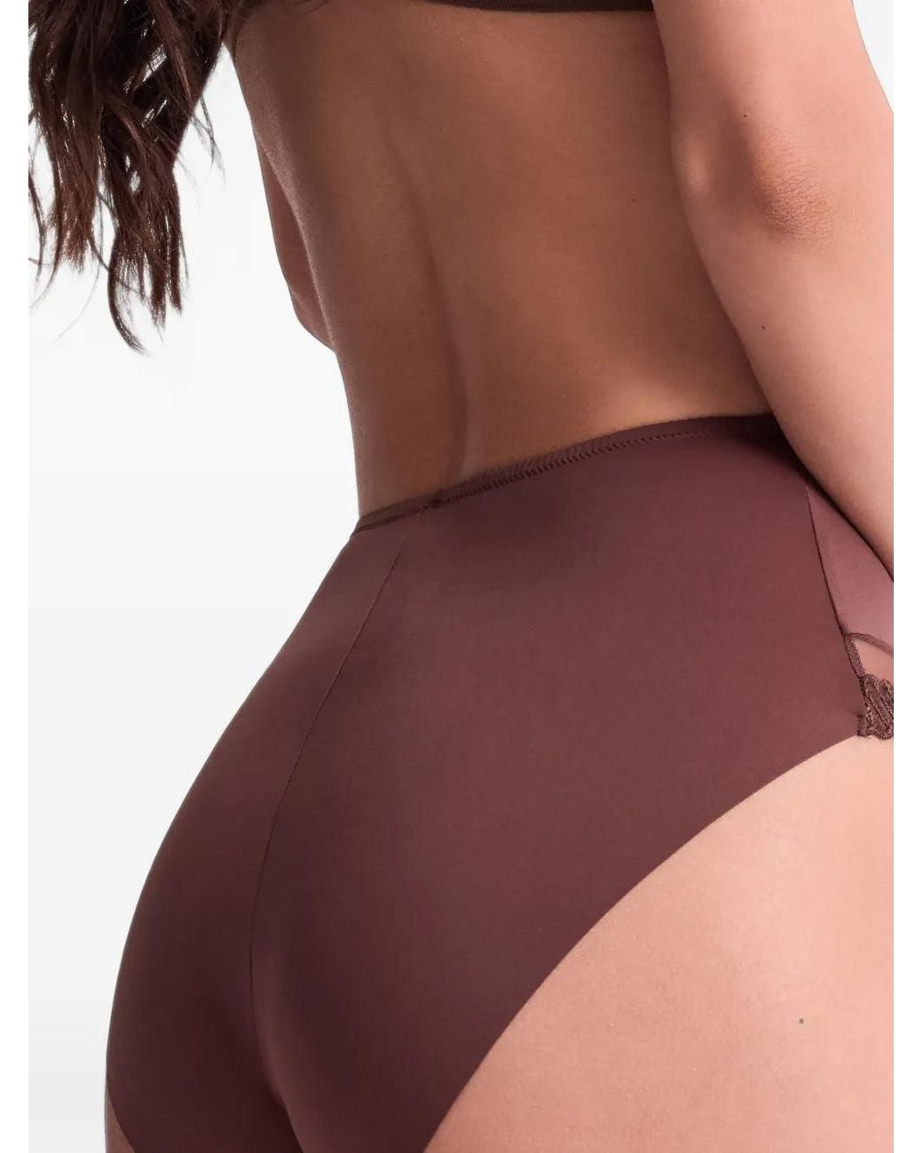 Aubade Brown Sheer Emotion High-Waist Briefs