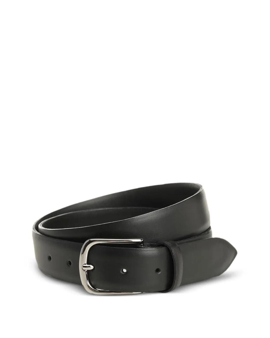 Al Duca D'aosta Black Leather Buckle-Fastening Belt for men