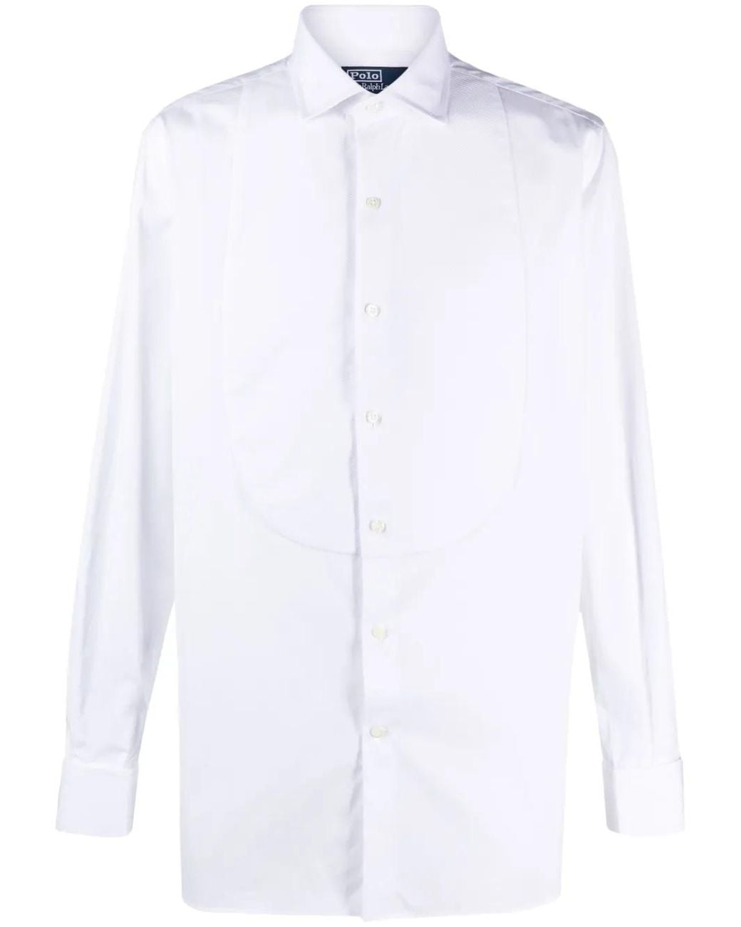Polo Ralph Lauren White Spread-Collar Cotton Shirt for men